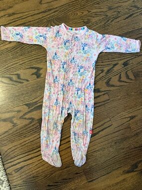 Magnetic Me Pink Floral Modal Magnetic Footie 6-9M